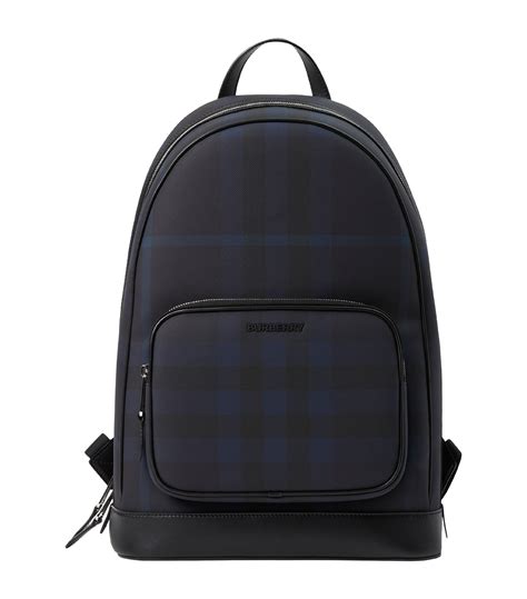 burberry leather trim backpack|Burberry check and leather bag.